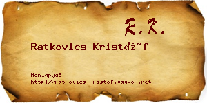 Ratkovics Kristóf névjegykártya