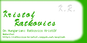 kristof ratkovics business card